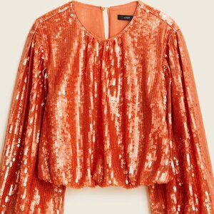 J. Crew Orange Sequin Blouse